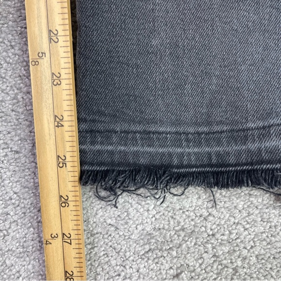 Madewell Jeans Women's 24 Black Cali-Demi Boot Low Rise Charcoal Wash Frayed Hem - Picture 11 of 13